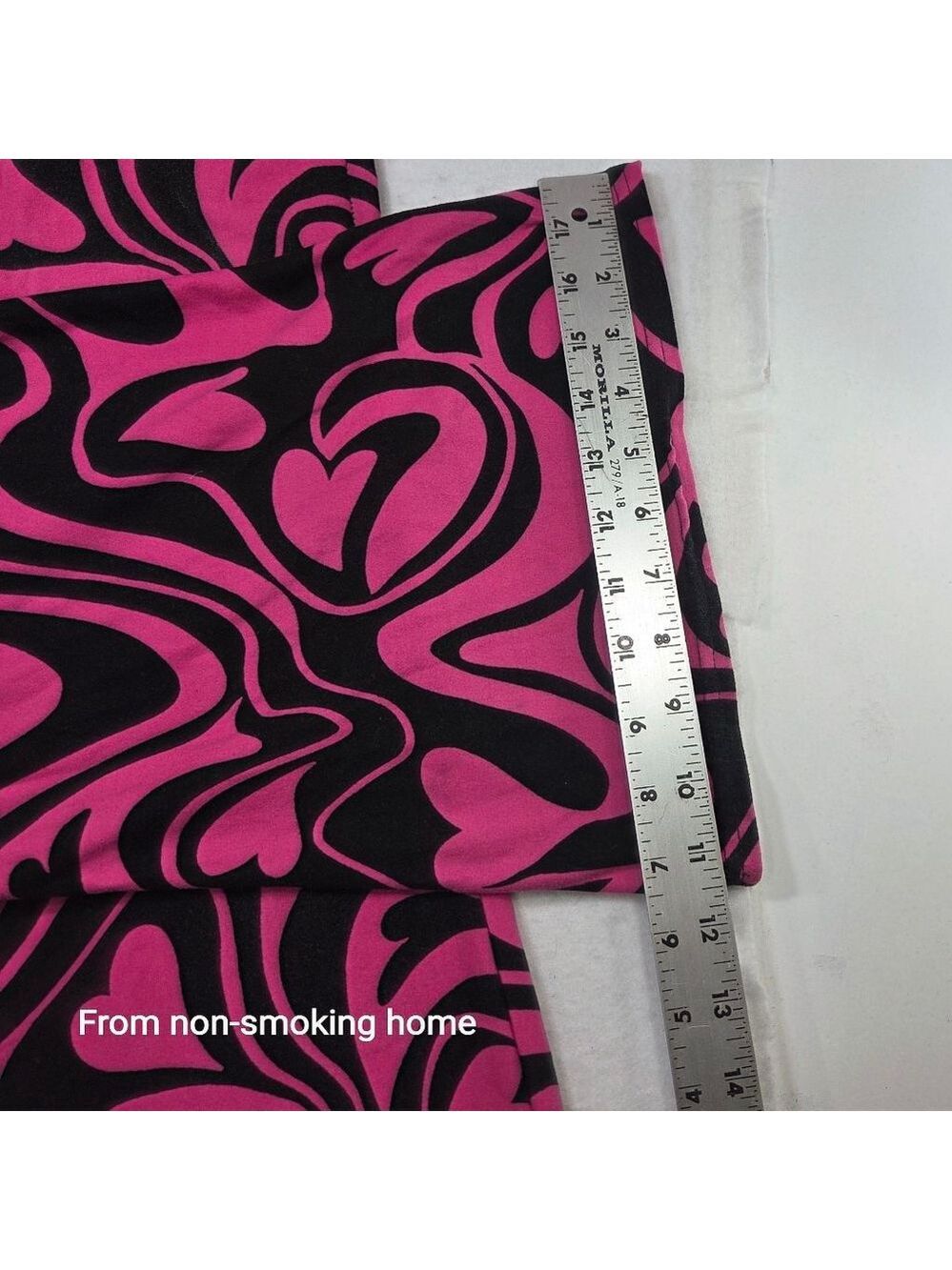 Juniors No Boundaries Leggings M Pink Black Heart Swirl - Picture 4 of 6